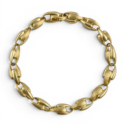 Marco Bicego Lucia Small Link Matte Brushed 18k Yellow Gold Bracelet 7.00"