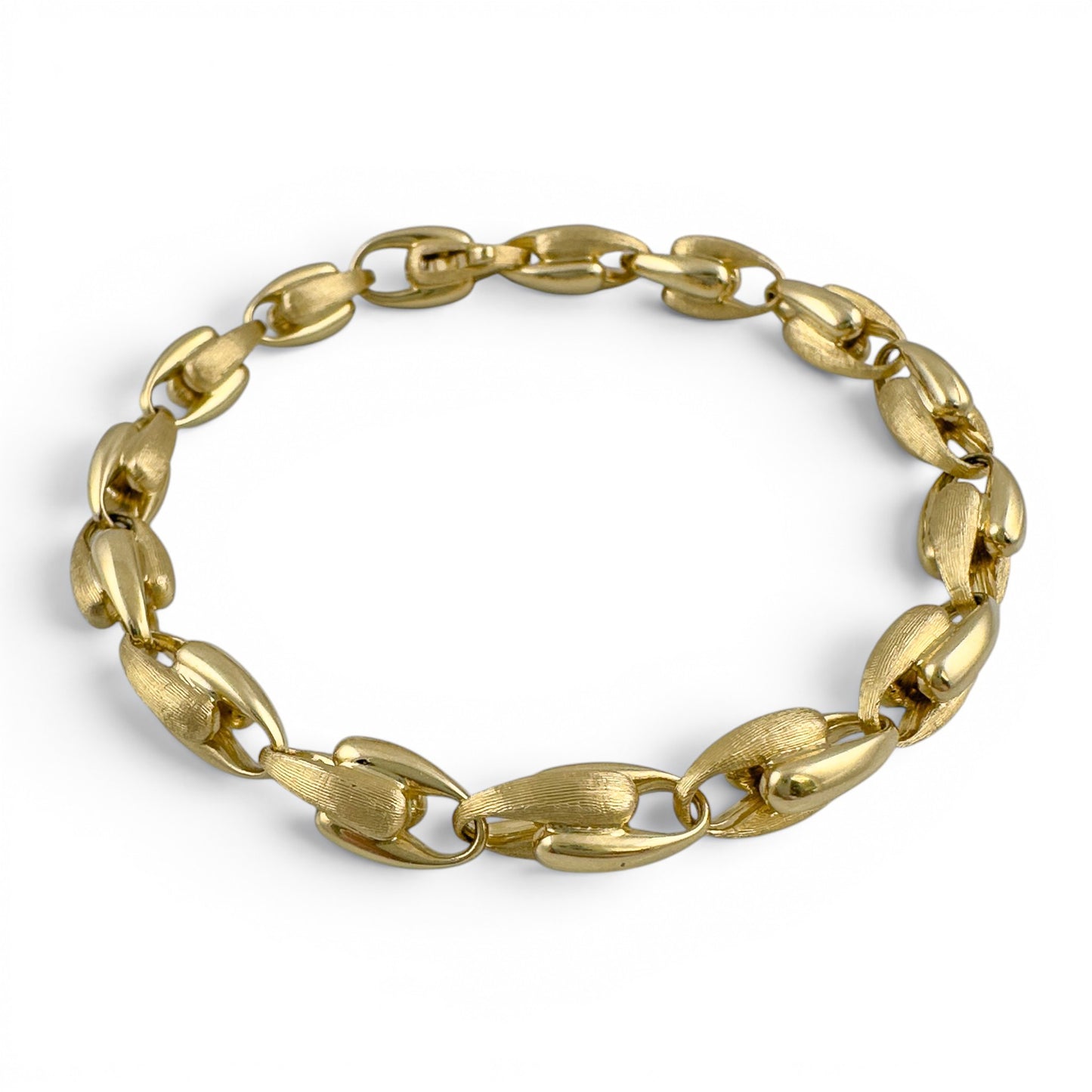 Marco Bicego Lucia Small Link Matte Brushed 18k Yellow Gold Bracelet 7.00"