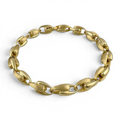 Marco Bicego Lucia Small Link Matte Brushed 18k Yellow Gold Bracelet 7.00"