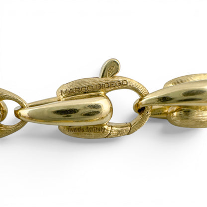 Marco Bicego Lucia Small Link Matte Brushed 18k Yellow Gold Bracelet 7.00"