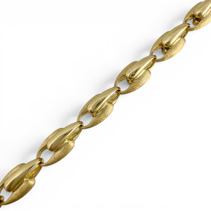 Marco Bicego Lucia Small Link Matte Brushed 18k Yellow Gold Bracelet 7.00"