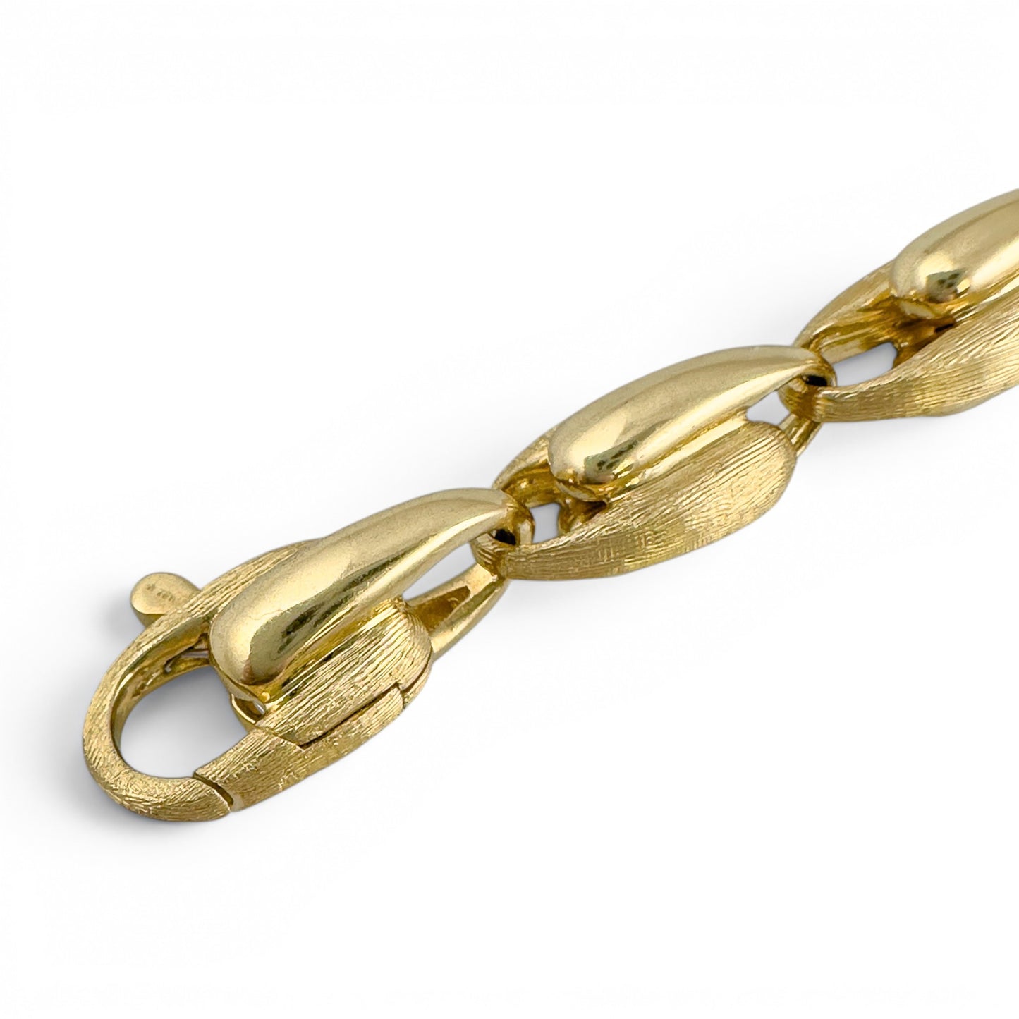 Marco Bicego Lucia Small Link Matte Brushed 18k Yellow Gold Bracelet 7.00"