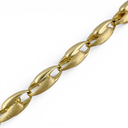 Marco Bicego Lucia Small Link Matte Brushed 18k Yellow Gold Bracelet 7.00"