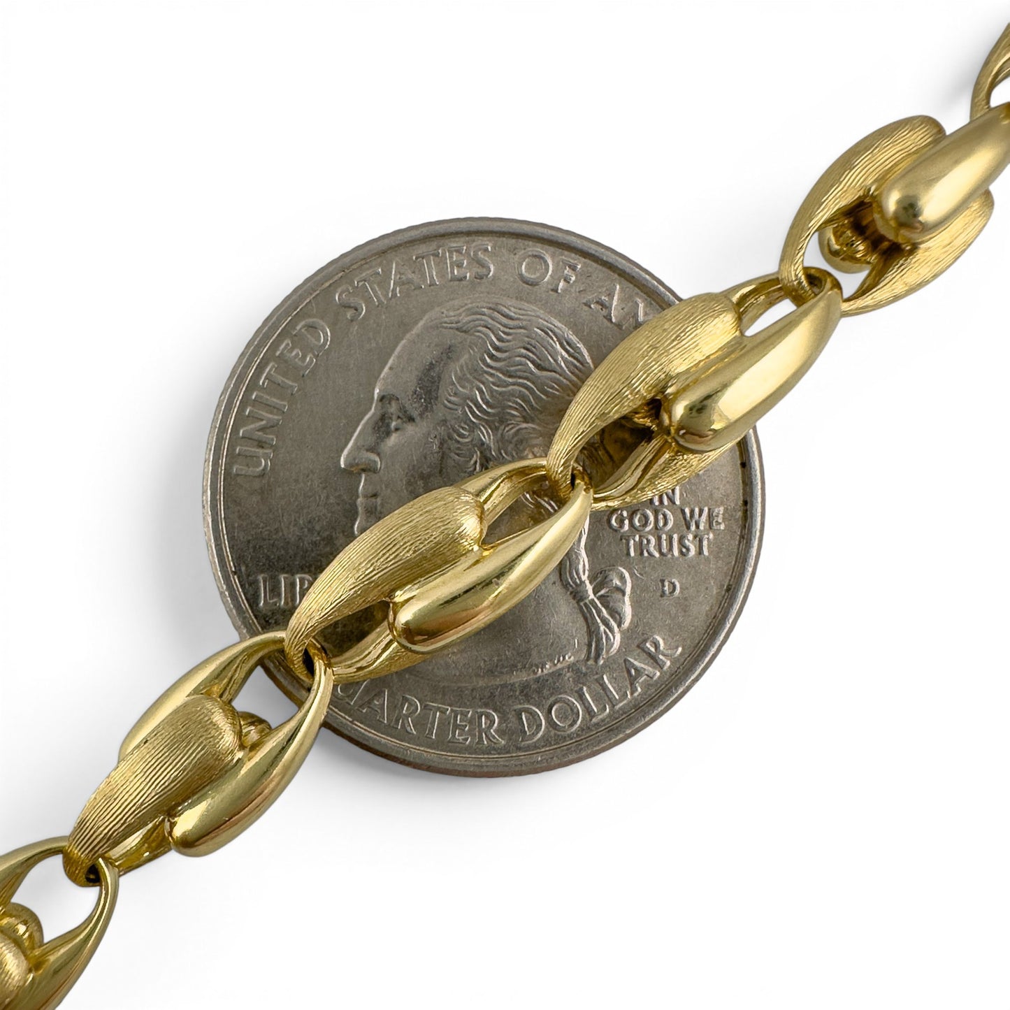 Marco Bicego Lucia Small Link Matte Brushed 18k Yellow Gold Bracelet 7.00"