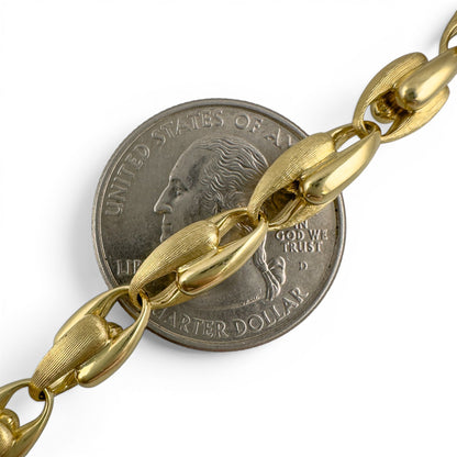 Marco Bicego Lucia Small Link Matte Brushed 18k Yellow Gold Bracelet 7.00"
