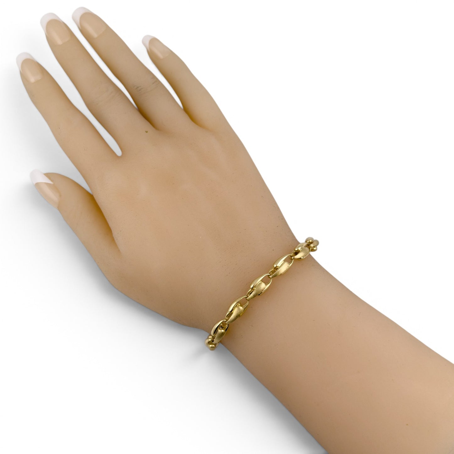 Marco Bicego Lucia Small Link Matte Brushed 18k Yellow Gold Bracelet 7.00"