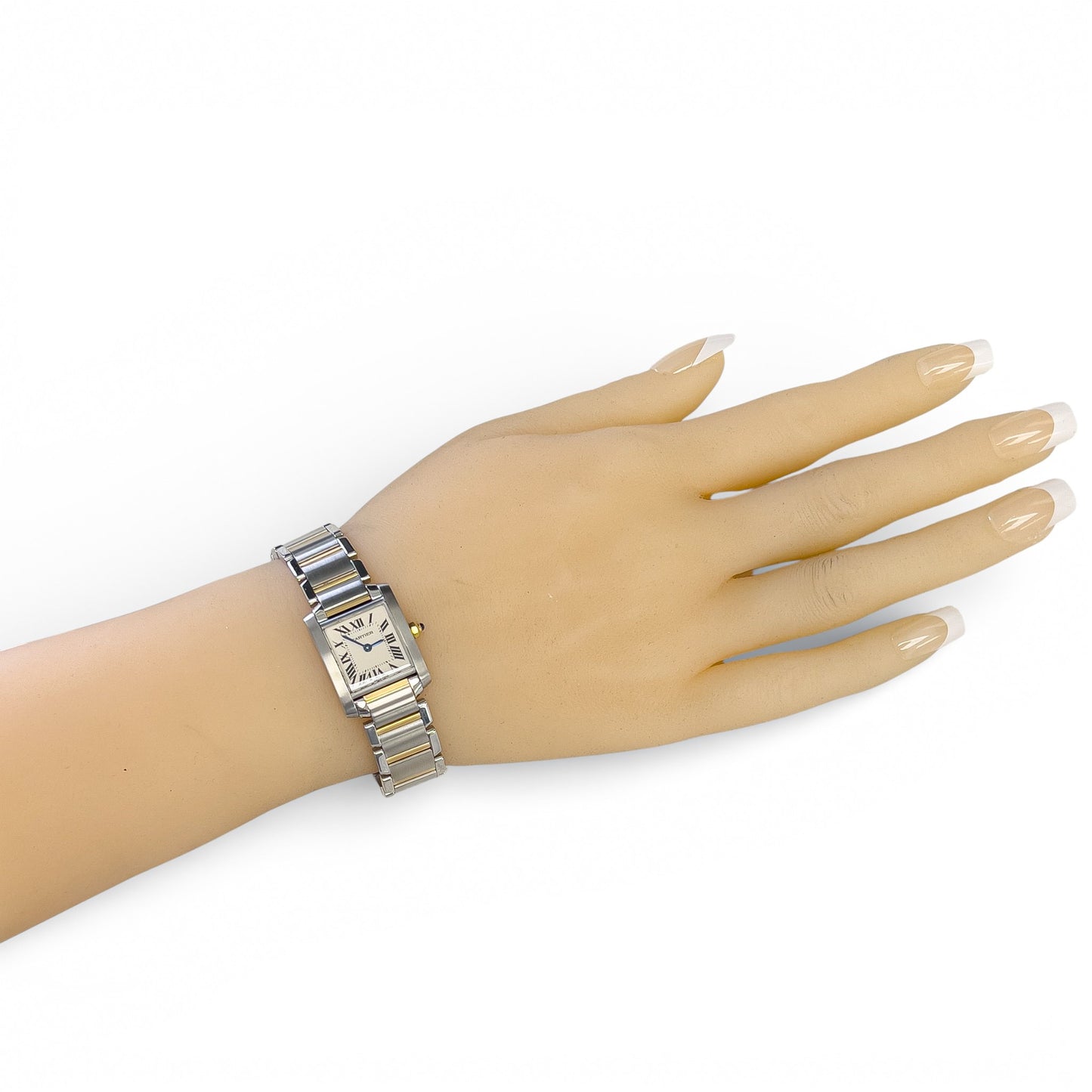 Cartier Tank Francaise 2384 18k Yellow Gold & Steel Ladies 20mm Quartz Watch