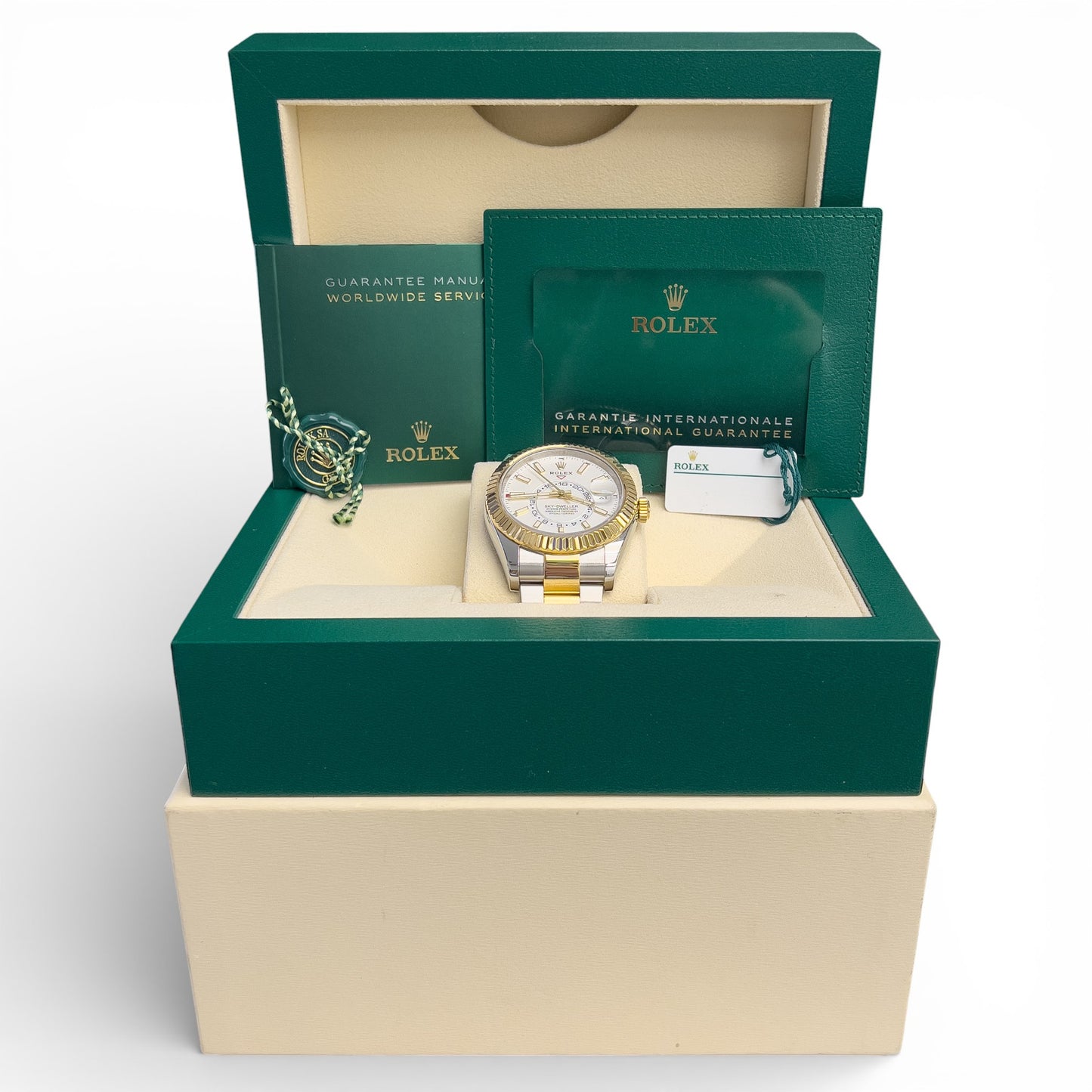 2021 Rolex Sky-Dweller SILVER Stainless & 18k Gold 42mm 326933 BOX + PAPERS