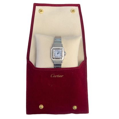 Cartier Santos de Cartier Small Stainless Steel 24mm Ladies Watch POUCH + PAPERS