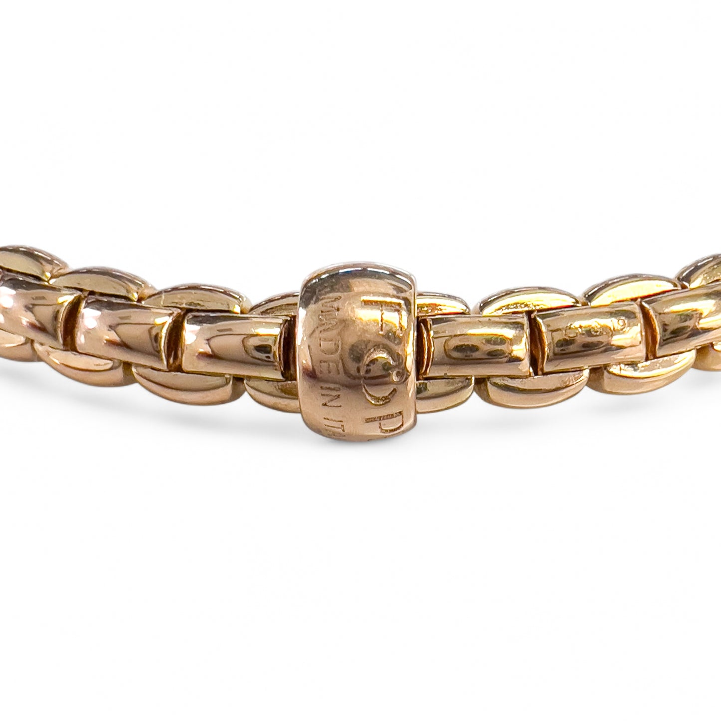 Fope Eka 18k Rose Gold Diamond Flex'it Stretch Bracelet 6.5" 0.19ctw ITALY
