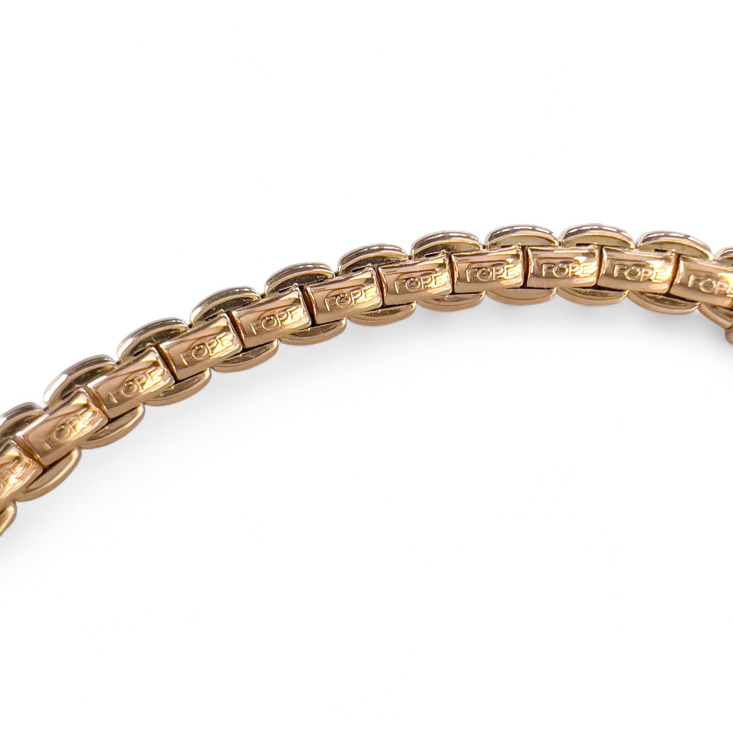 Fope Eka 18k Rose Gold Diamond Flex'it Stretch Bracelet 6.5" 0.19ctw ITALY