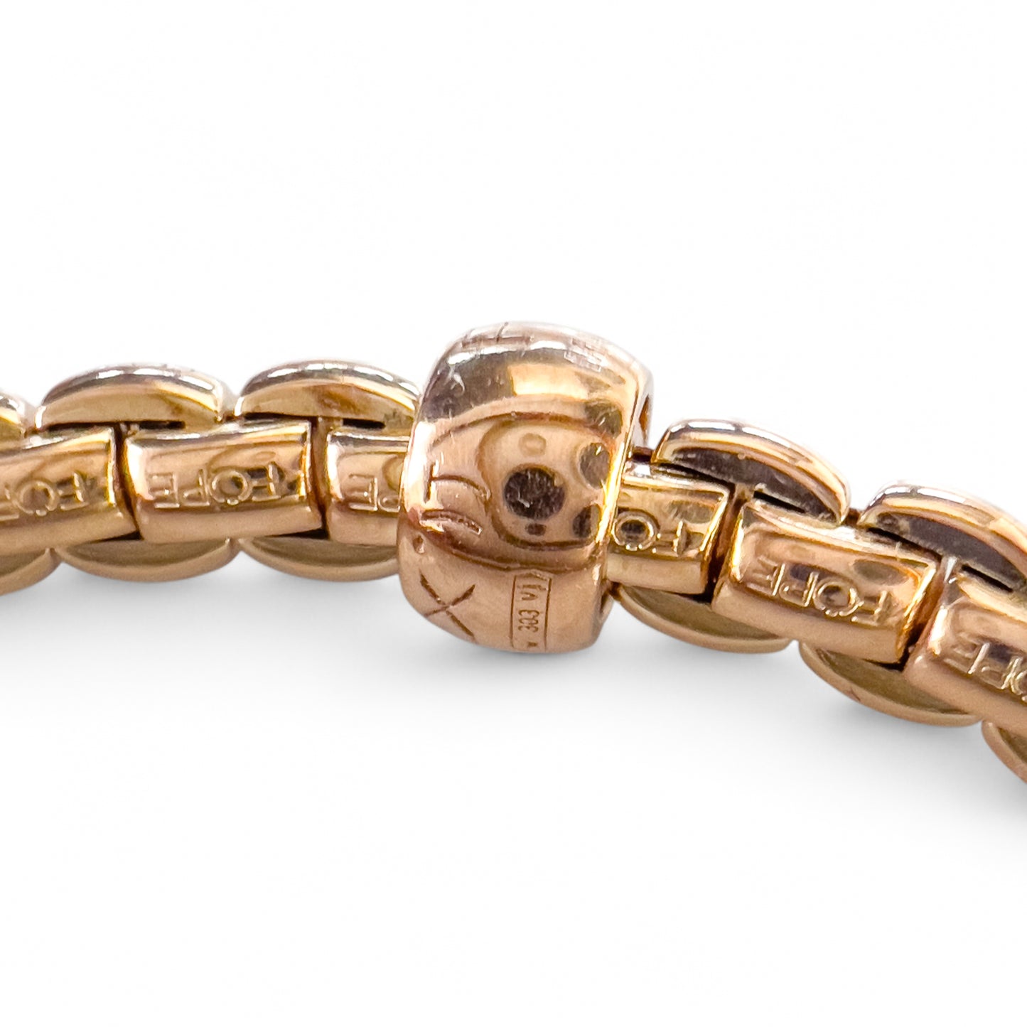 Fope Eka 18k Rose Gold Diamond Flex'it Stretch Bracelet 6.5" 0.19ctw ITALY