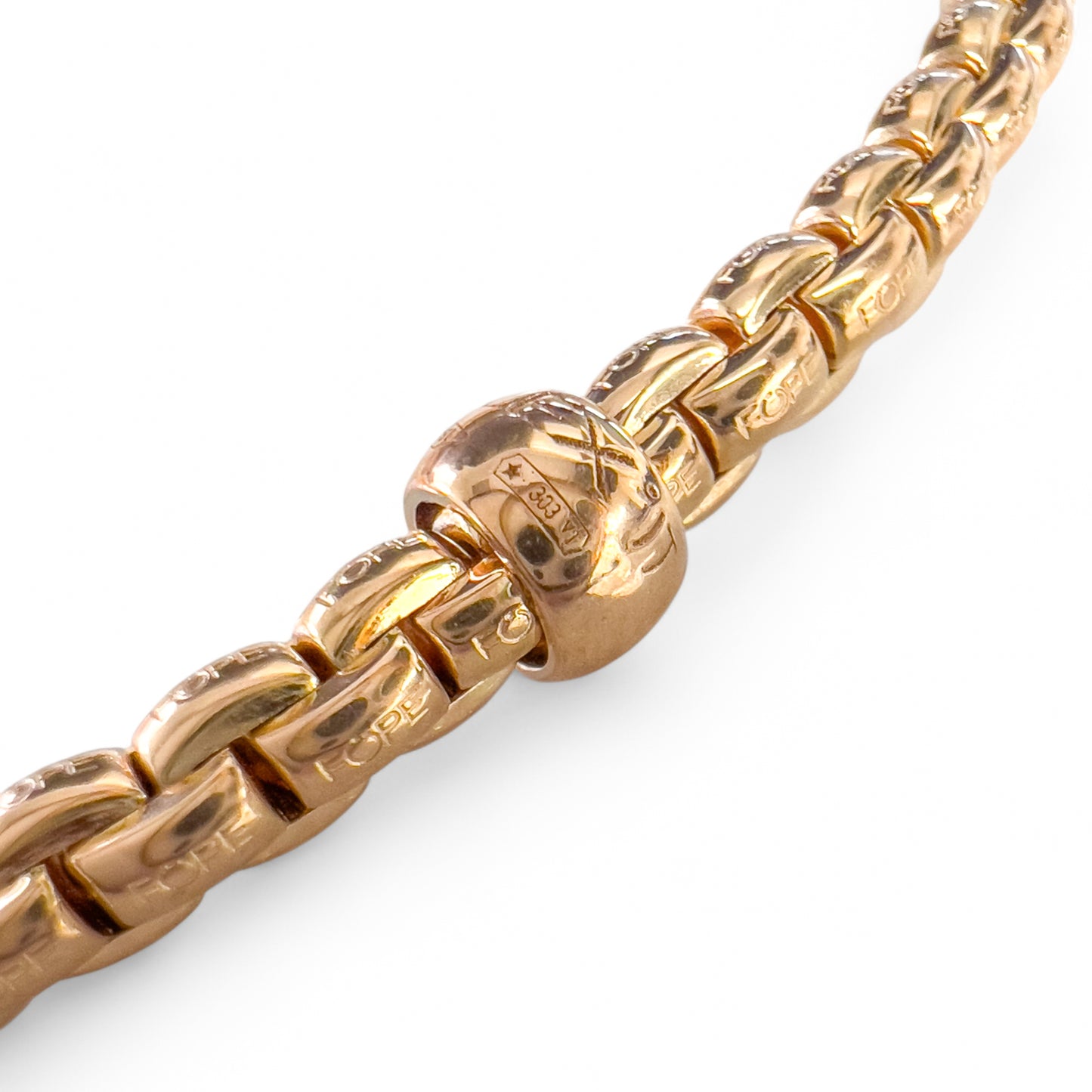 Fope Eka 18k Rose Gold Diamond Flex'it Stretch Bracelet 6.5" 0.19ctw ITALY