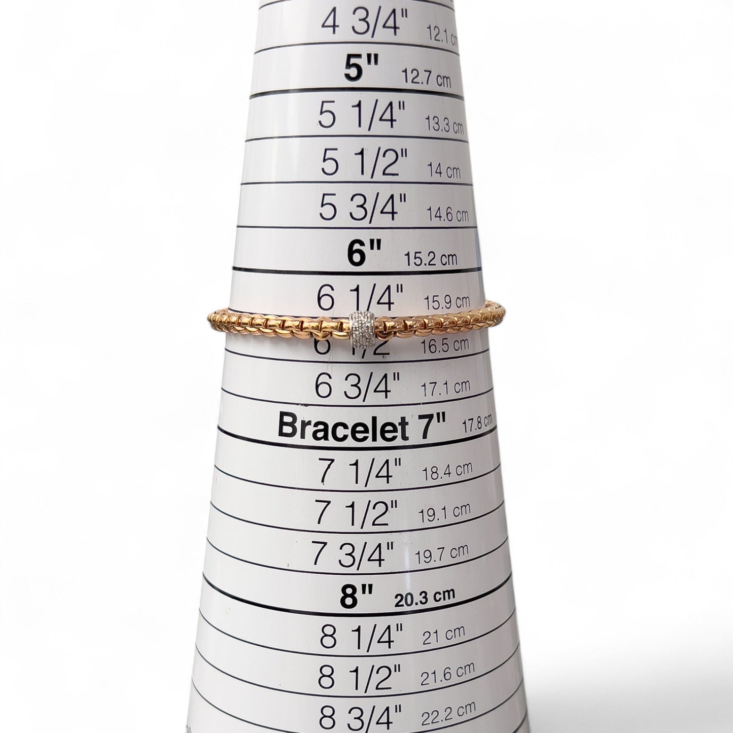 Fope Eka 18k Rose Gold Diamond Flex'it Stretch Bracelet 6.5" 0.19ctw ITALY