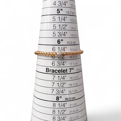 Fope Eka 18k Rose Gold Diamond Flex'it Stretch Bracelet 6.5" 0.19ctw ITALY