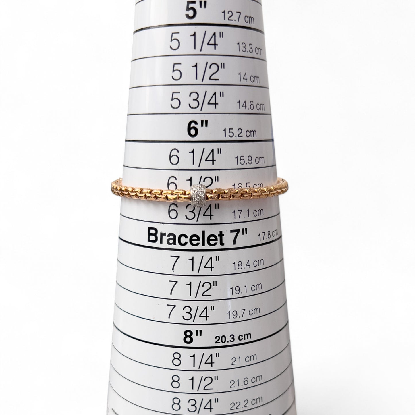Fope Eka 18k Rose Gold Diamond Flex'it Stretch Bracelet 6.5" 0.19ctw ITALY