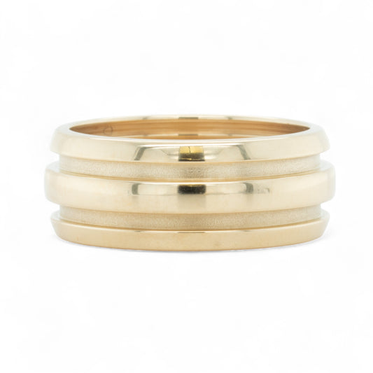 Tiffany & Co. Atlas Grooved Dome 18k Yellow Gold Wedding Band 1995 Ring Size 9.5
