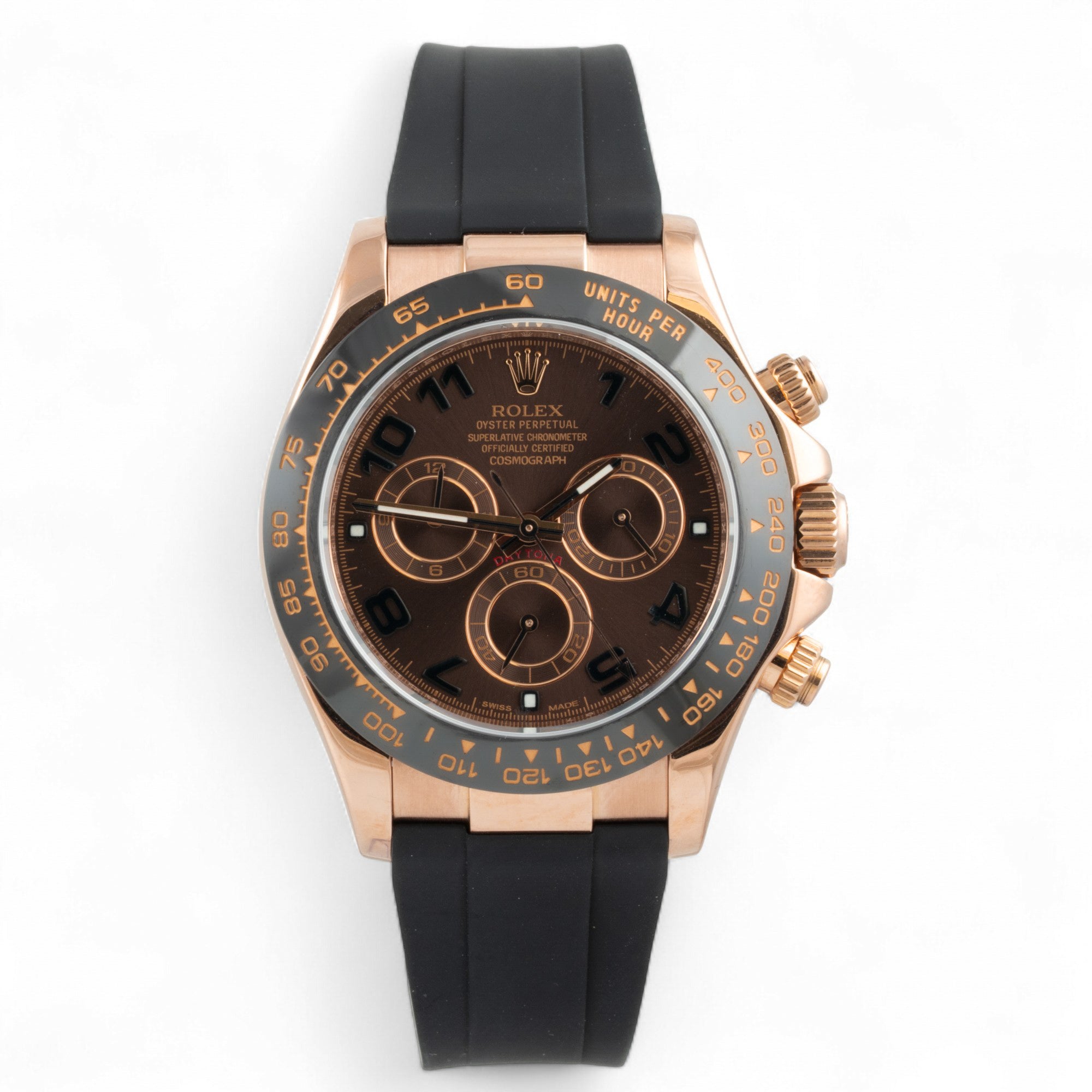 Rolex Daytona Cosmograph Chocolate Arabic 18k Rose Gold 116515 LN