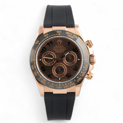 Rolex Daytona Cosmograph Chocolate Arabic 18k Rose Gold 116515 LN + EXTRA STRAP