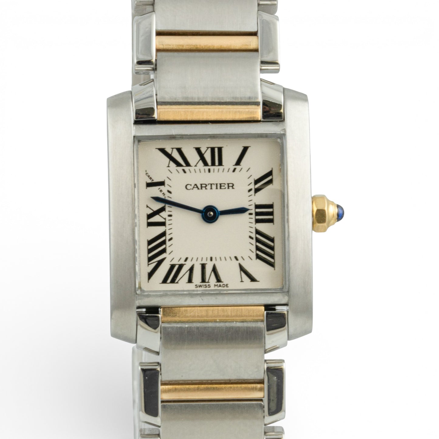 Cartier Tank Francaise 2384 18k Yellow Gold & Steel Ladies 20mm Quartz Watch