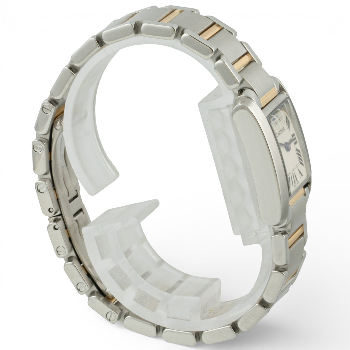 Cartier Tank Francaise 2384 18k Yellow Gold & Steel Ladies 20mm Quartz Watch