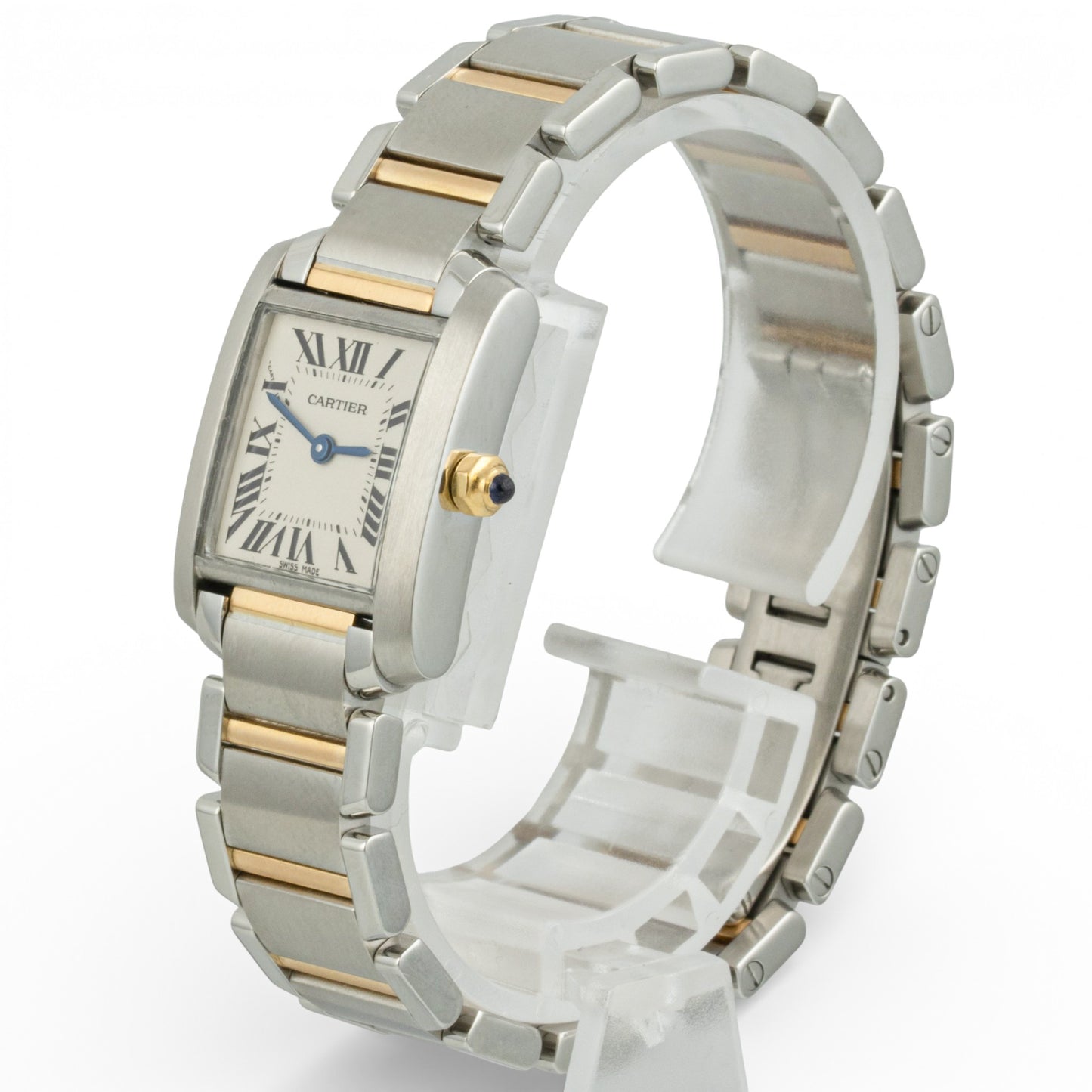 Cartier Tank Francaise 2384 18k Yellow Gold & Steel Ladies 20mm Quartz Watch