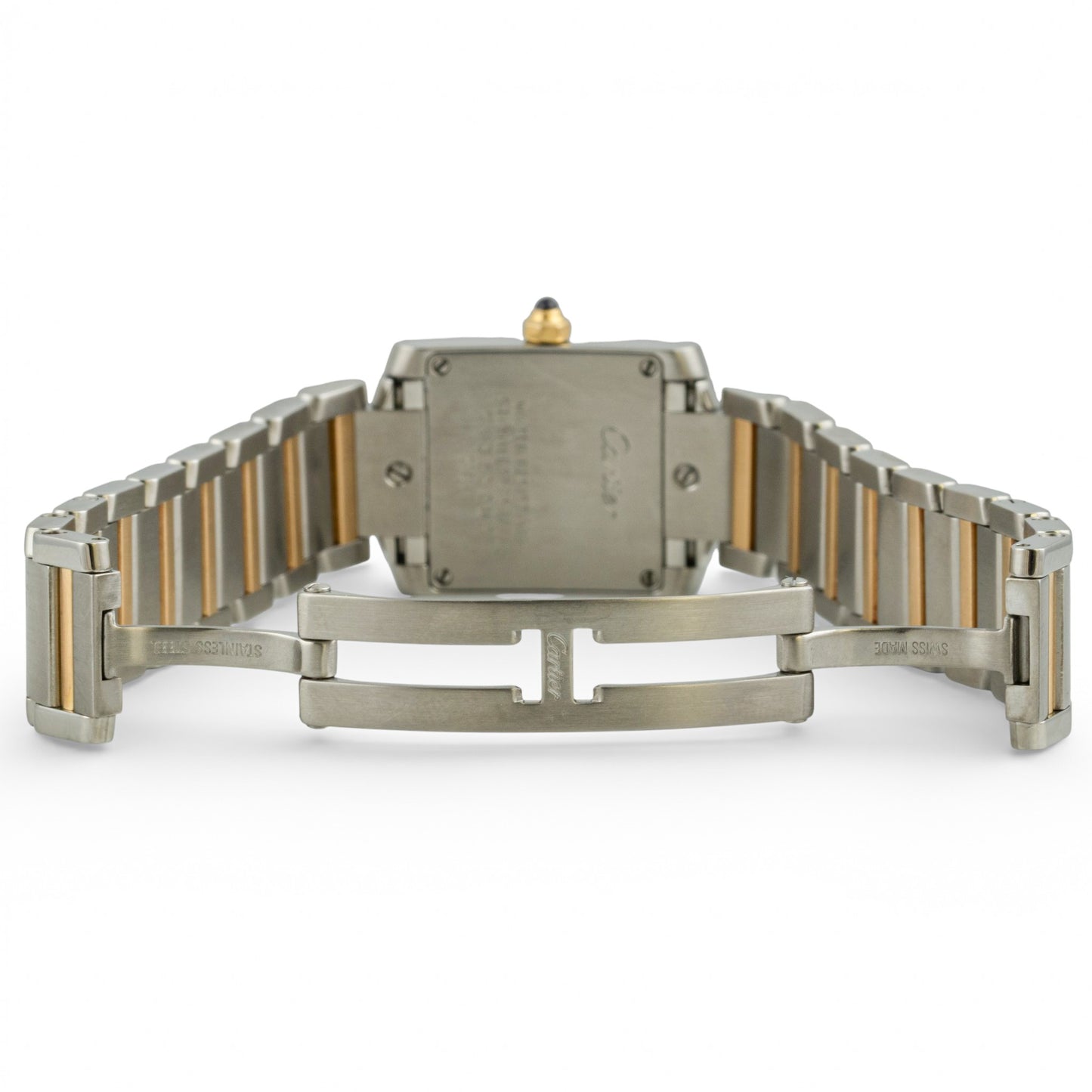 Cartier Tank Francaise 2384 18k Yellow Gold & Steel Ladies 20mm Quartz Watch