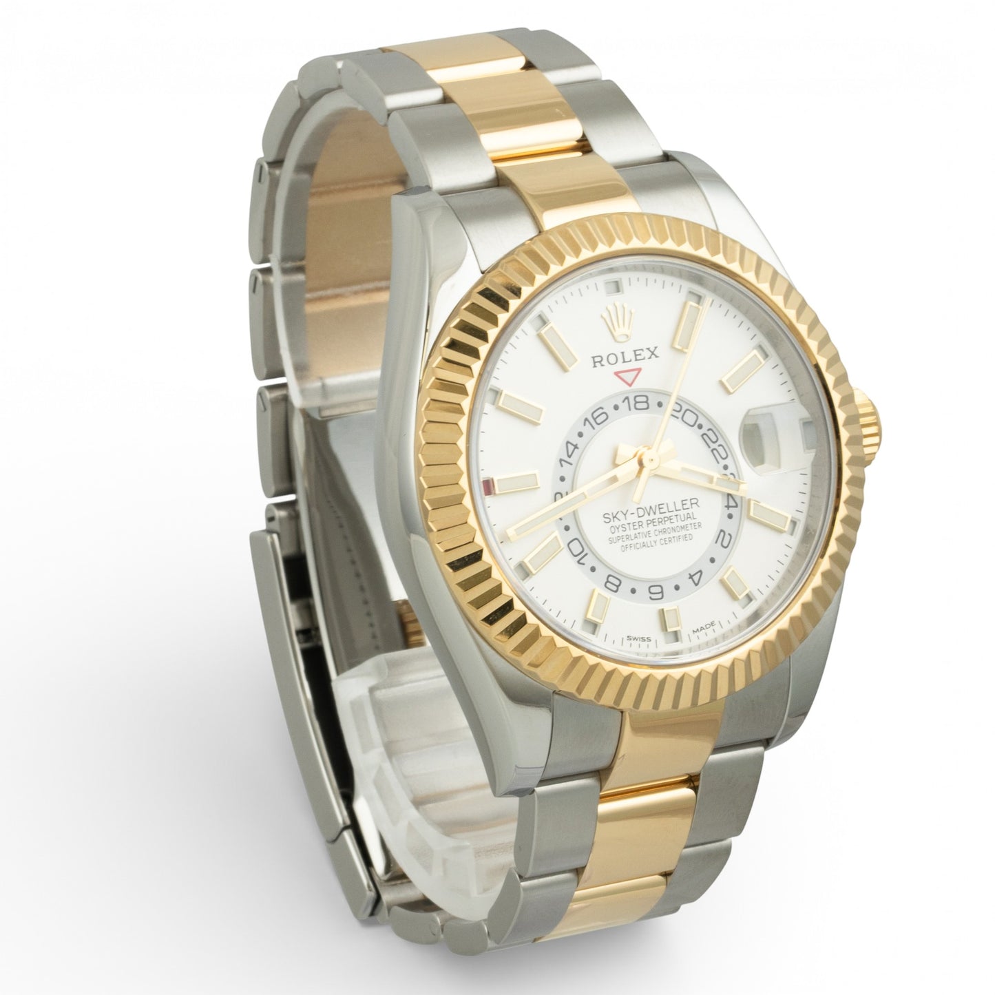 2021 Rolex Sky-Dweller SILVER Stainless & 18k Gold 42mm 326933 BOX + PAPERS