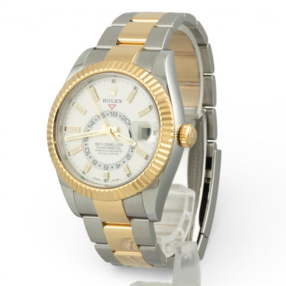 2021 Rolex Sky-Dweller SILVER Stainless & 18k Gold 42mm 326933 BOX + PAPERS