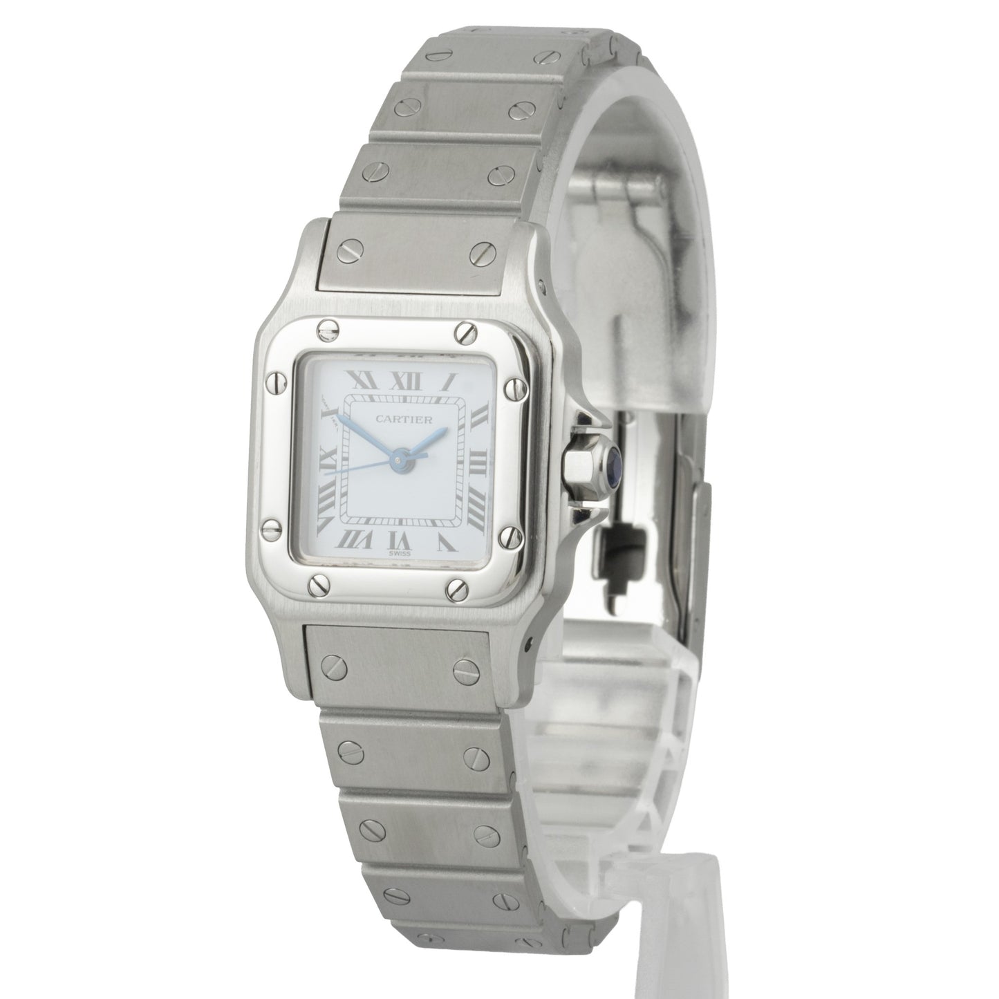 Cartier Santos de Cartier Small Stainless Steel 24mm Ladies Watch POUCH + PAPERS