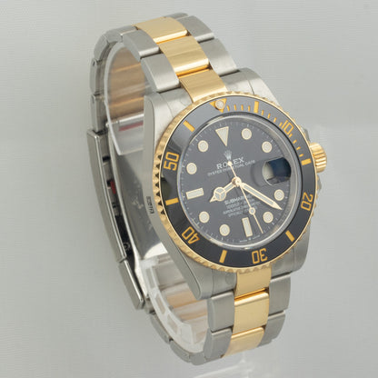 Rolex Submariner 18k Gold & Stainless Steel Black 41mm 126613 LN BOX + PAPERS