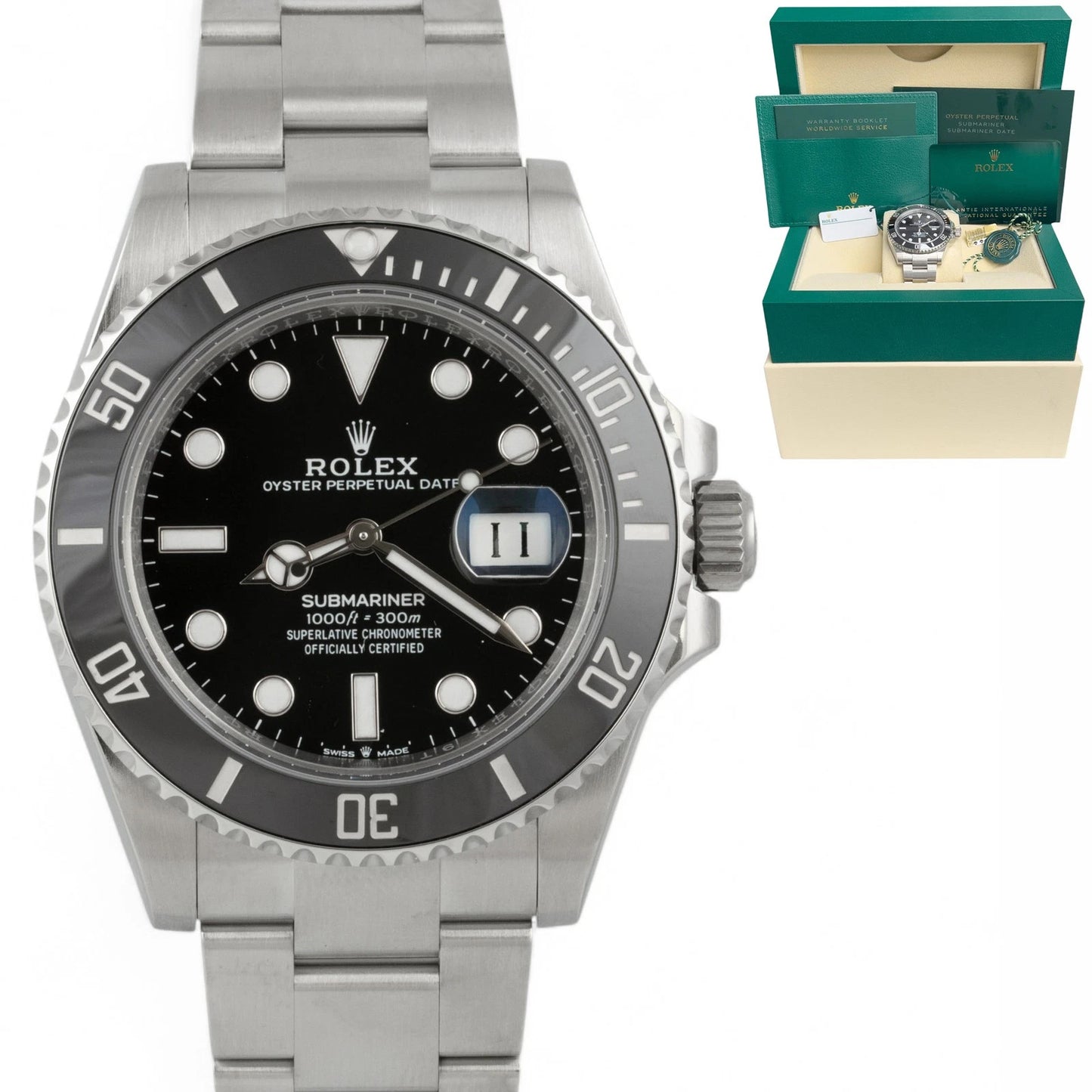 2024 Rolex Submariner Black Stainless Steel 41mm Watch 126610LN BOX + PAPERS