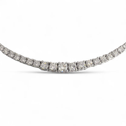 14k White Gold Diamond Graduated Tennis Necklace 7.90ctw G VS2-SI1 17.25"