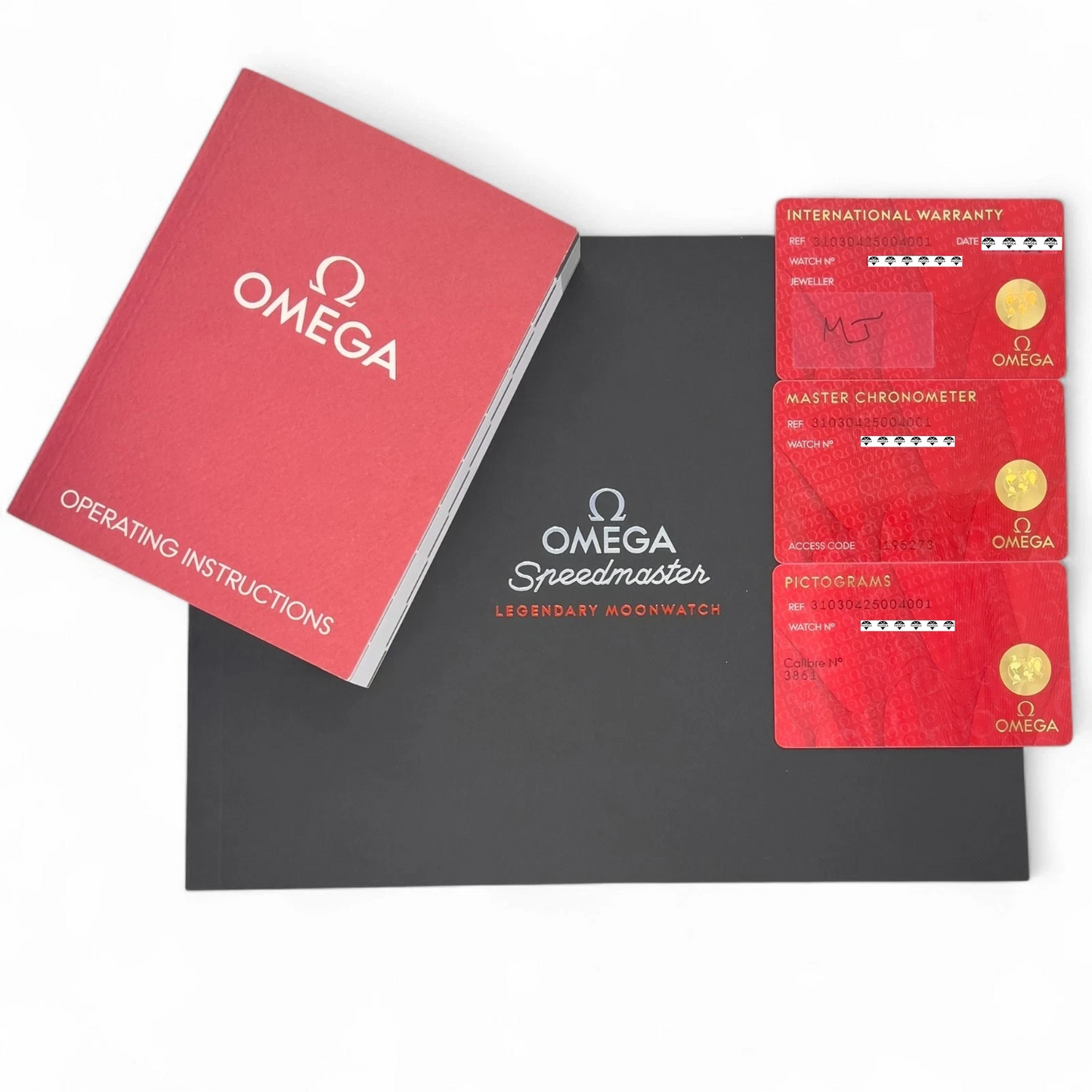 BRAND NEW Omega Speedmaster Moonwatch WHITE 42mm 310.30.42.50.04.001 COMPLETE