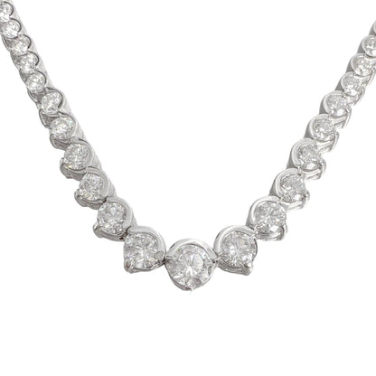 14k White Gold Round Diamond Graduated Tennis Necklace 6.25ctw G VS2-SI1 16"