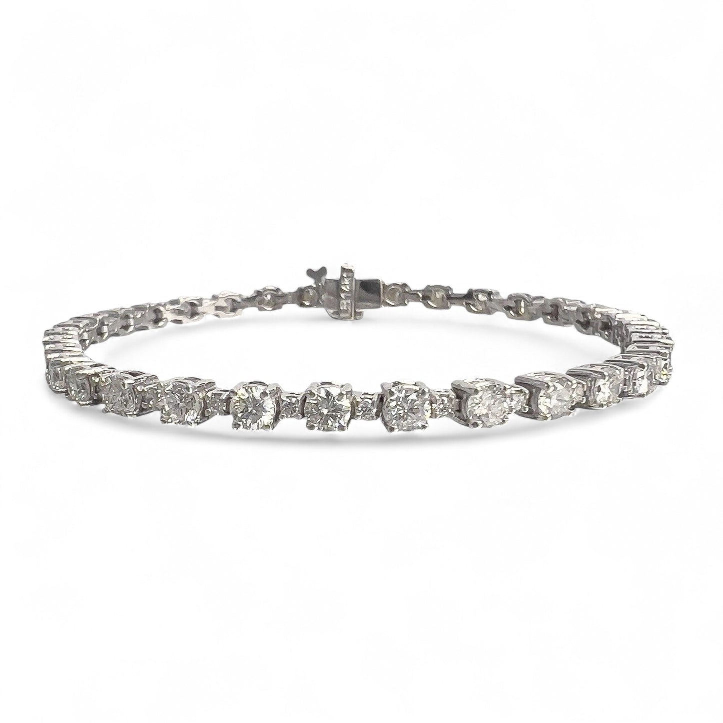 14k White Gold Diamond Alternating Tennis Bracelet 4.73ctw G VS2-SI1 7.00" 10.1g