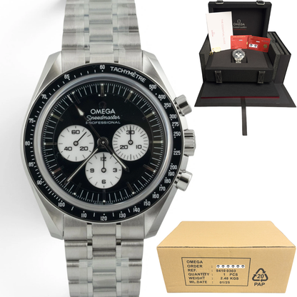 NEW Omega Speedmaster Moonwatch REVERSE PANDA 310.30.42.50.01.004 42mm COMPLETE