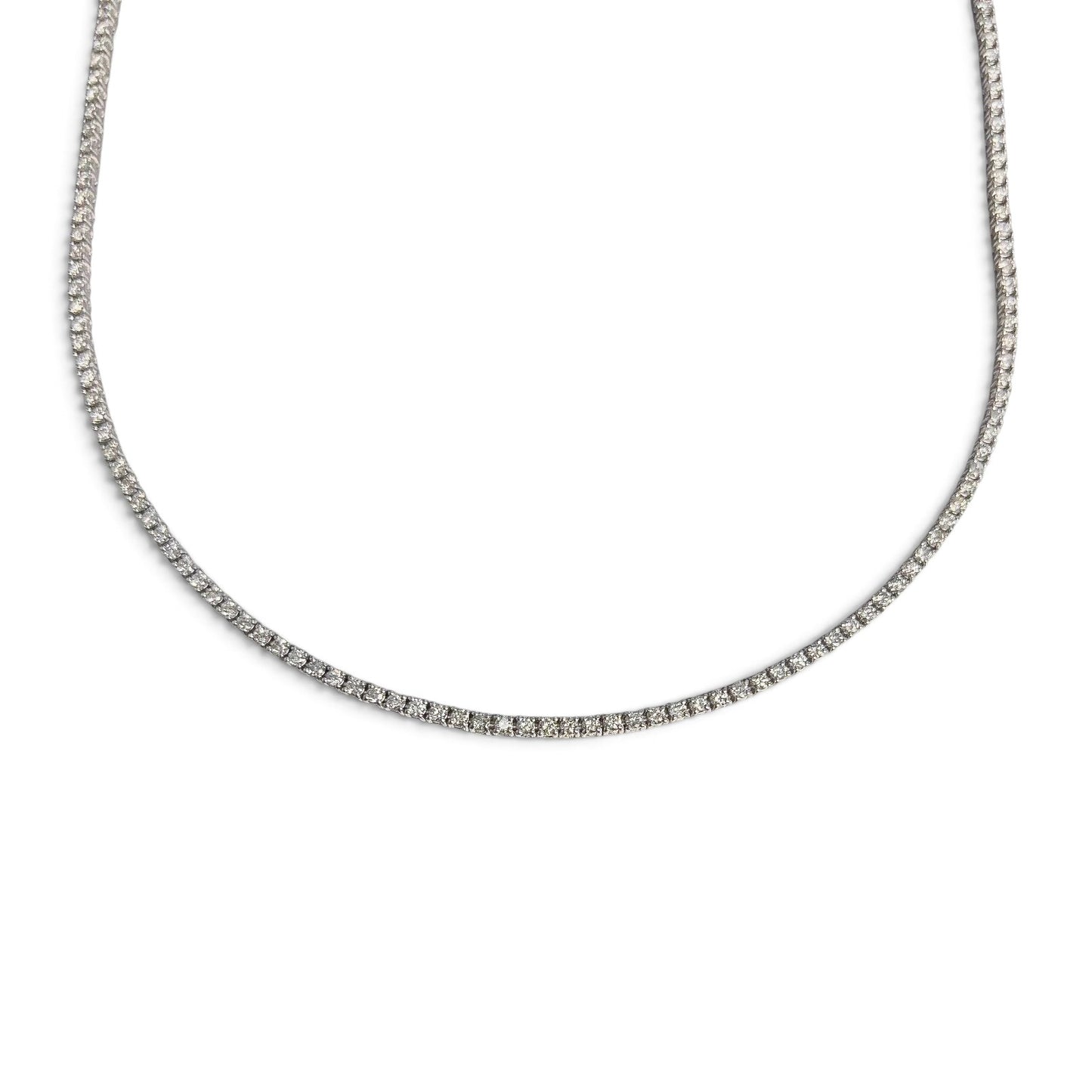 14k White Gold Diamond Tennis Necklace 5.10ctw G-H SI1-SI2 18"