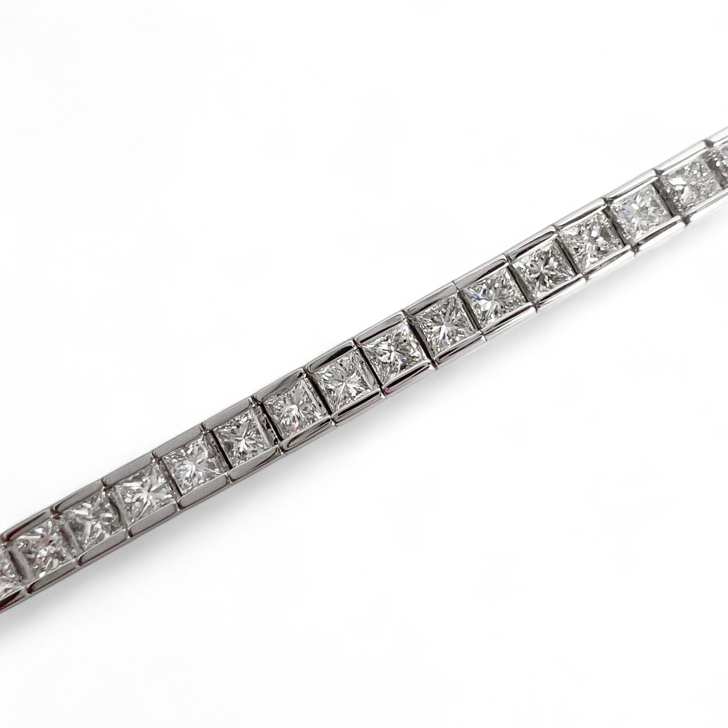 14k White Gold Diamond Channel Set Tennis Bracelet 6.61ctw G-H VS-SI 7.00" 18g