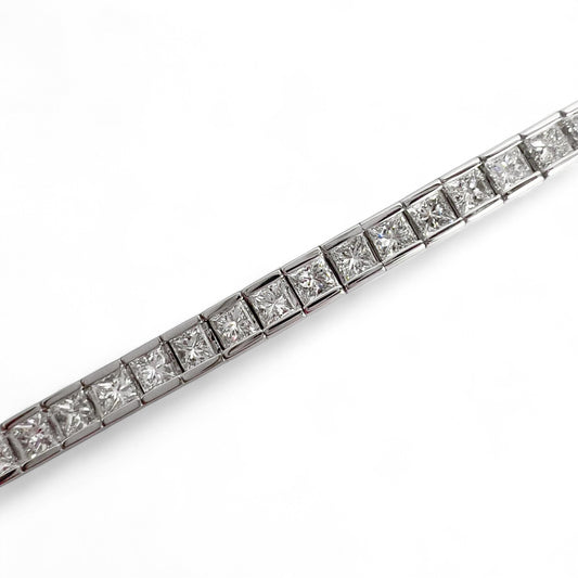 14k White Gold Diamond Channel Set Tennis Bracelet 6.61ctw G-H VS-SI 7.00" 18g