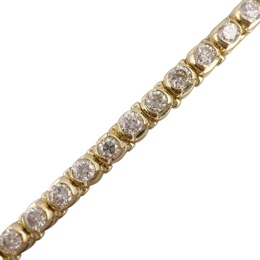 14k Yellow Gold 39 Stone H VS Diamond Tennis Bracelet 4.07ctw Size 6.75"