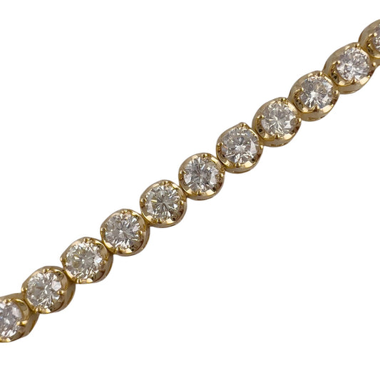 14k Yellow Gold G VS2-SI1 Diamond 4-Prong Tennis Bracelet 6.58ctw 7"