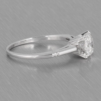 Modern Estate 14k White Gold Solitaire Diamond Engagement Ring 0.68ct Size 4