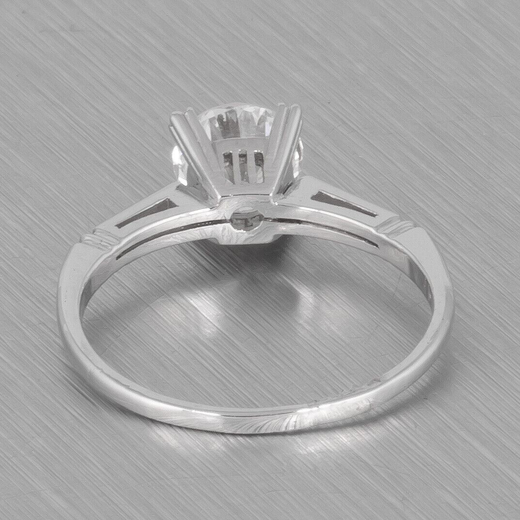 Modern Estate 14k White Gold Solitaire Diamond Engagement Ring 0.68ct Size 4