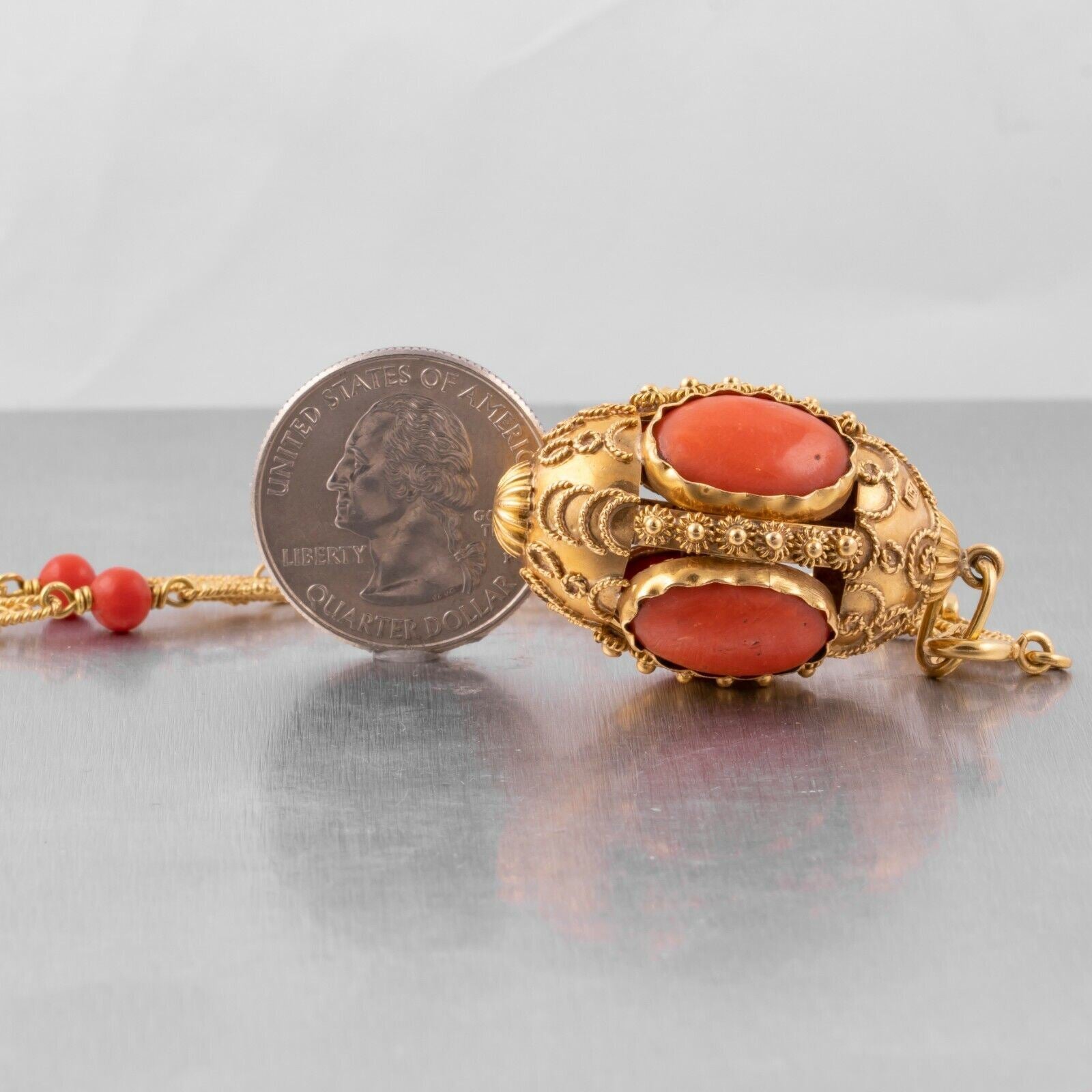 Antique hot sale coral pendant