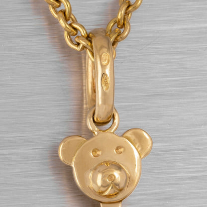 Pomellato Orsetto 18k Yellow Gold MEDIUM Teddy Bear Charm with Chain 19.7g