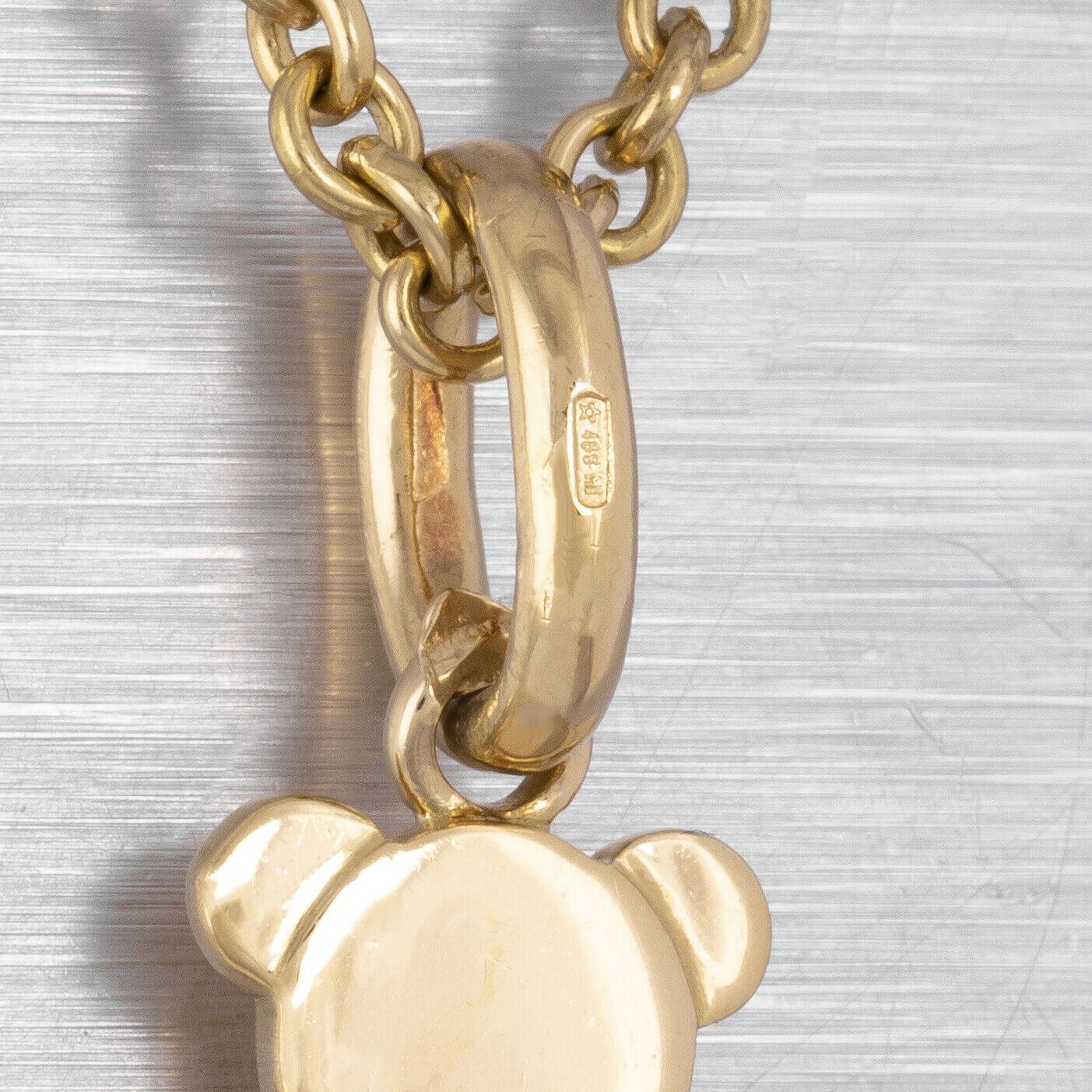 Pomellato Orsetto 18k Yellow Gold MEDIUM Teddy Bear Charm with Chain 19.7g