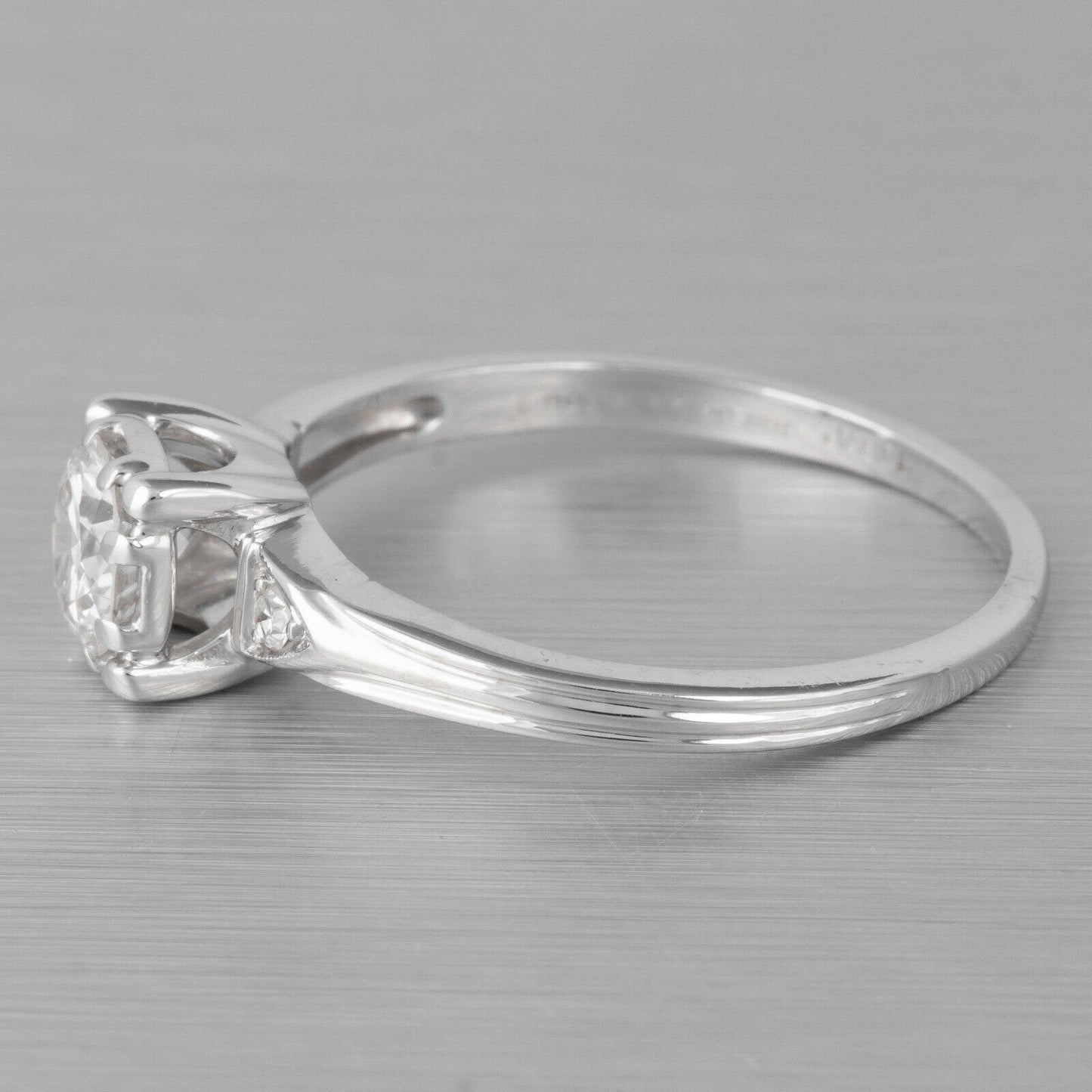 Modern Estate Platinum 900 G-H VS1 Diamond Engagement Ring 0.55ctw