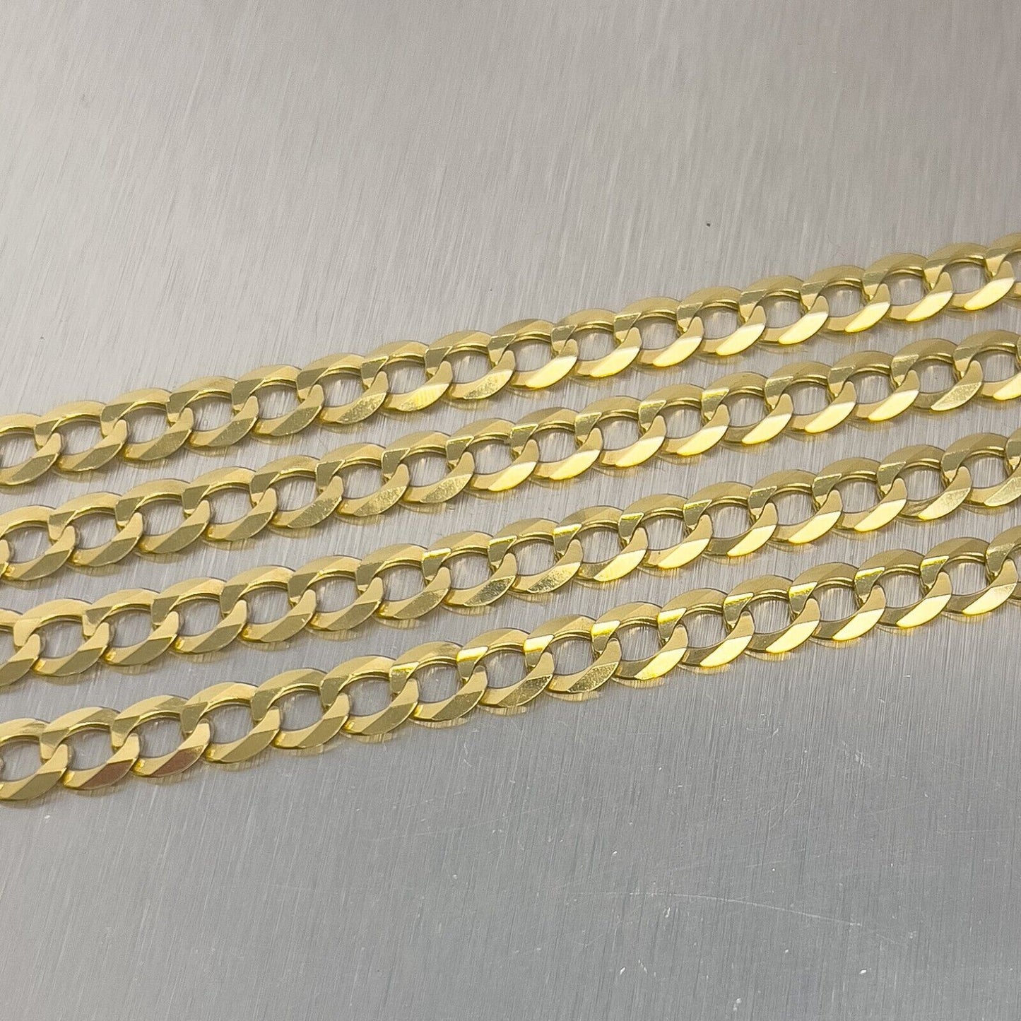 14k Yellow Gold Flat Cuban Curb Link 7.00mm Chain Necklace 26" 31.3g