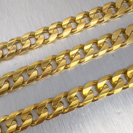 14k Yellow Gold Cuban Curb Link 8.50mm Chain Necklace 26.5" 104.8g HEAVY ITALY